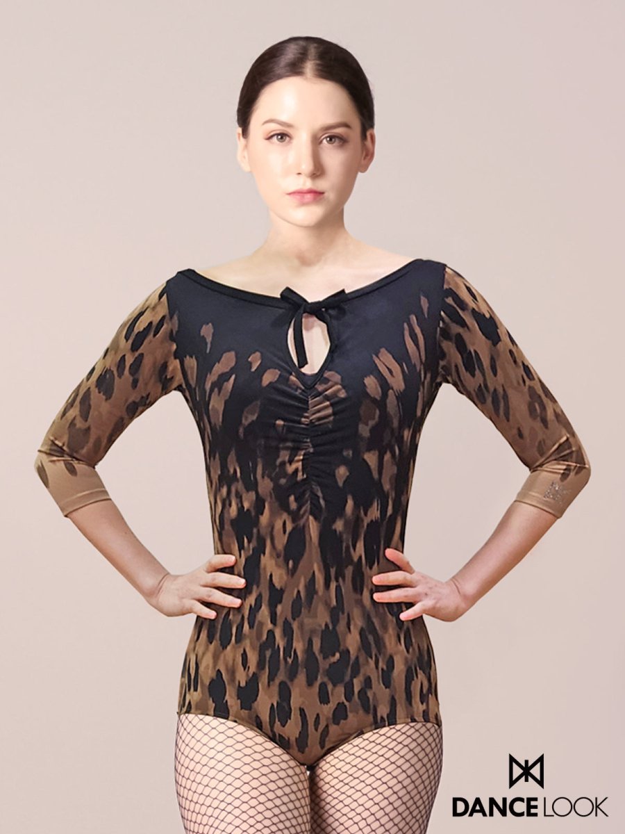 Y5419☆M☆黒/ピンク系/レオパード/スタンダード☆社交ダンス Y5419☆M☆