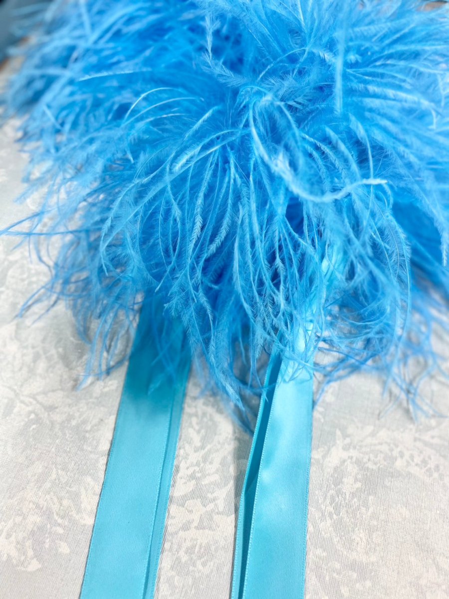 社交ダンス用 オーストリッチ羽根 リストバンド（サテンリボン付き