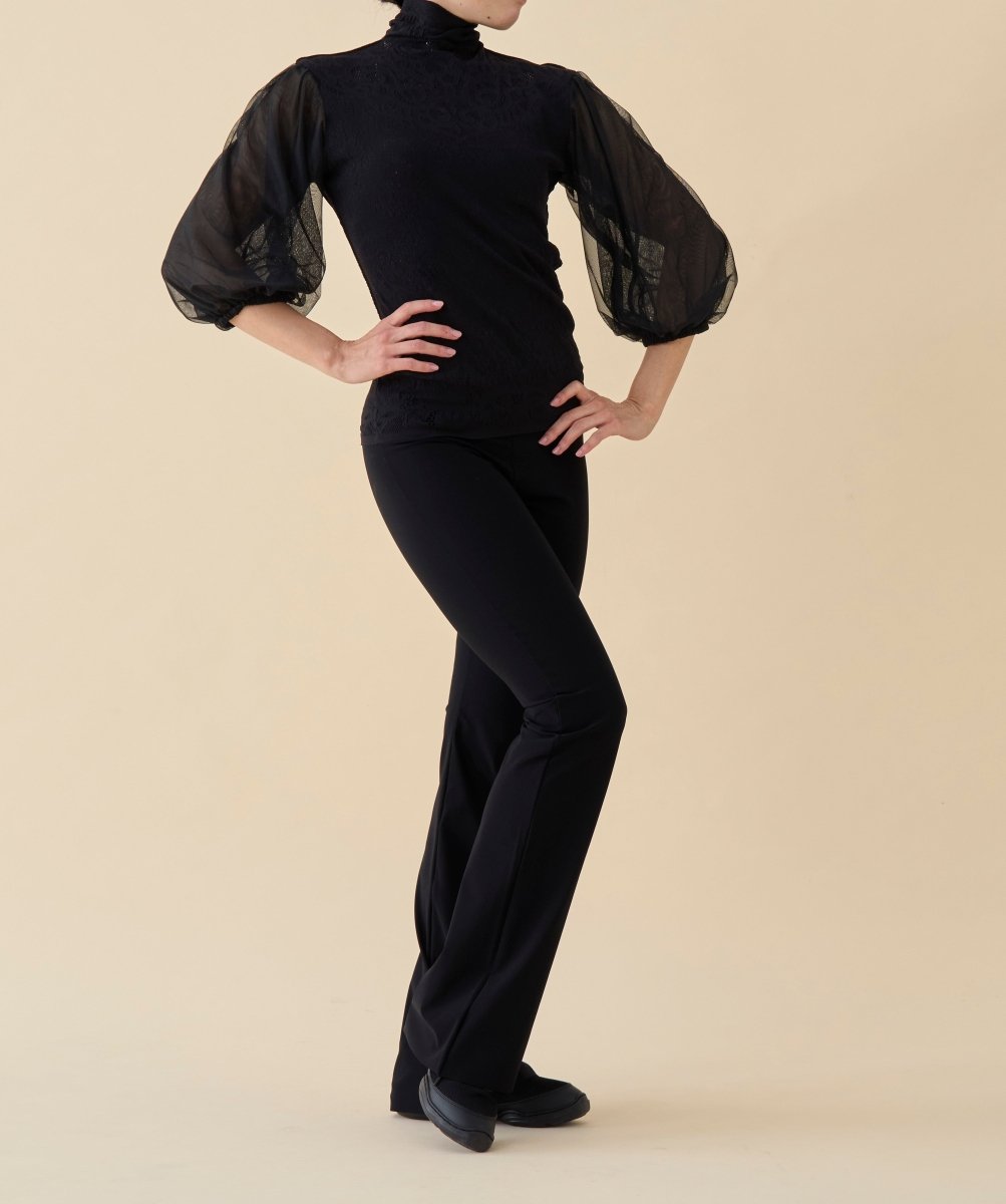 Chacott チャコットノーソーイングニット ダンストップス　ブラック　М Chacott チャコット】レディースウェア ノーソーイングニット チュール