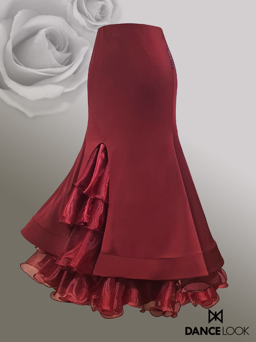 ダンスルックマツヤ社交ダンススカート 花柄М