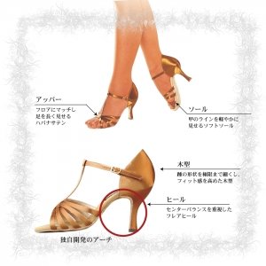 Kentdance ルーナ BT 7.5 ブロンズ 社交ダンスシューズ Kent dance ケントダンス】【 レディース ラテンシューズ